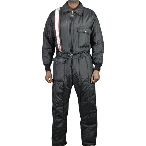 Vintage Walls Blizzard Pruf SnowSuit Black Jumpsuit Coveralls Snow Ski XL Mens - Picture 1 of 16